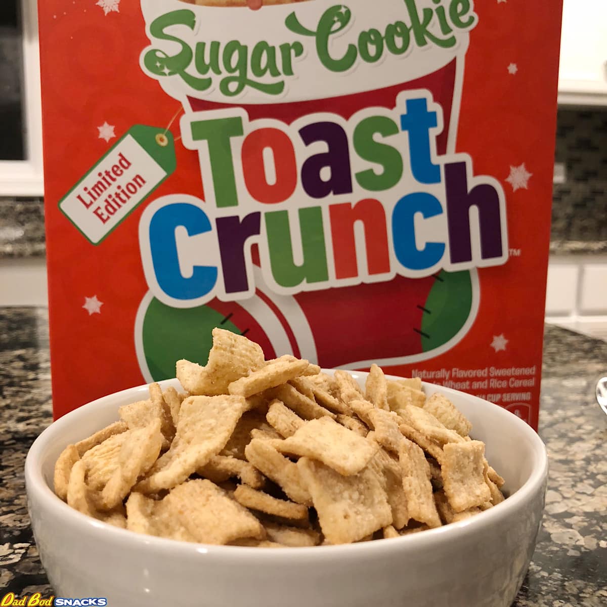 Sugar Cookie Toast Crunch Cereal in a bowl