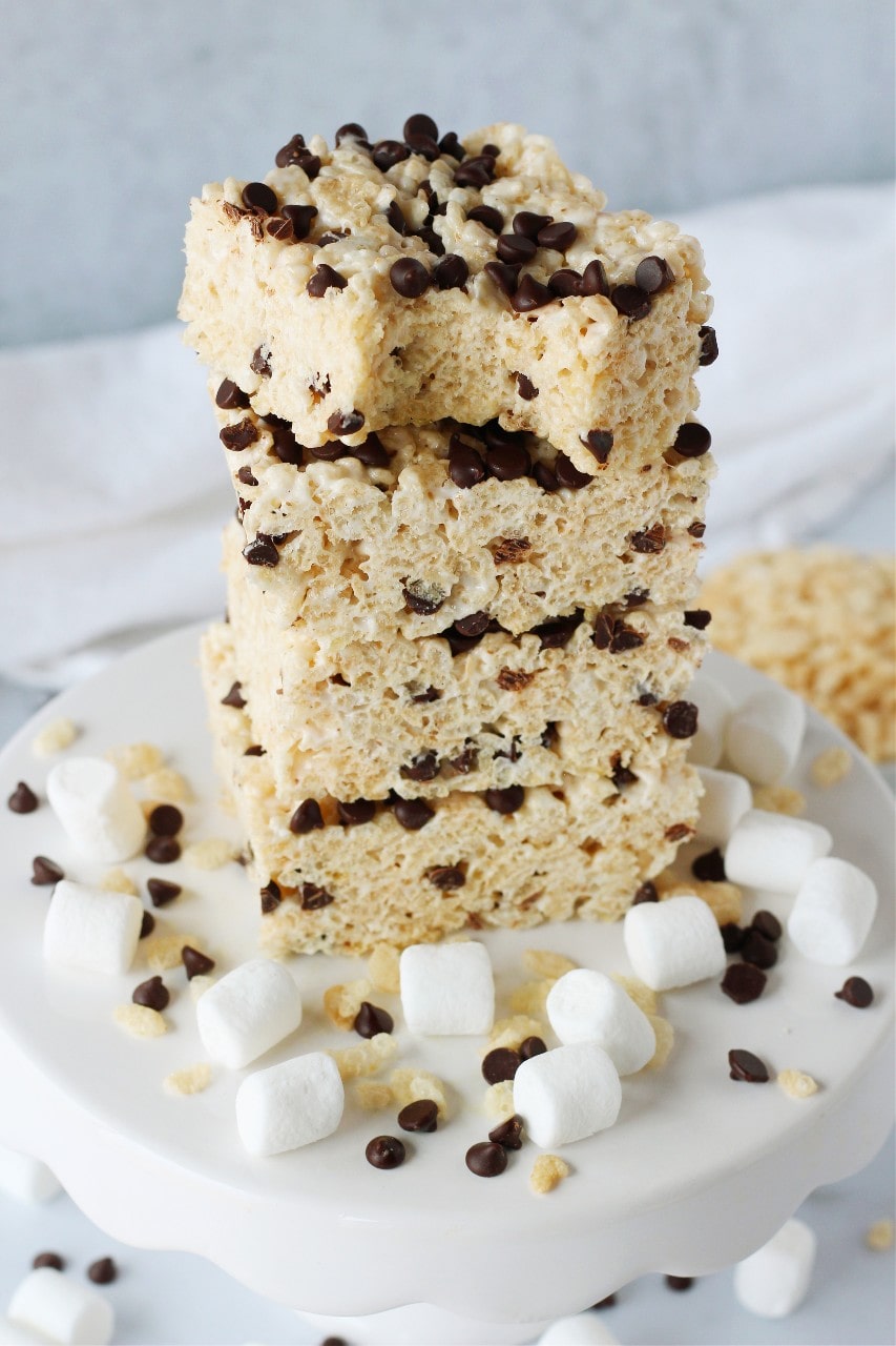 The Best Rice Krispie Treats With Chocolate Chips The Three Snackateers