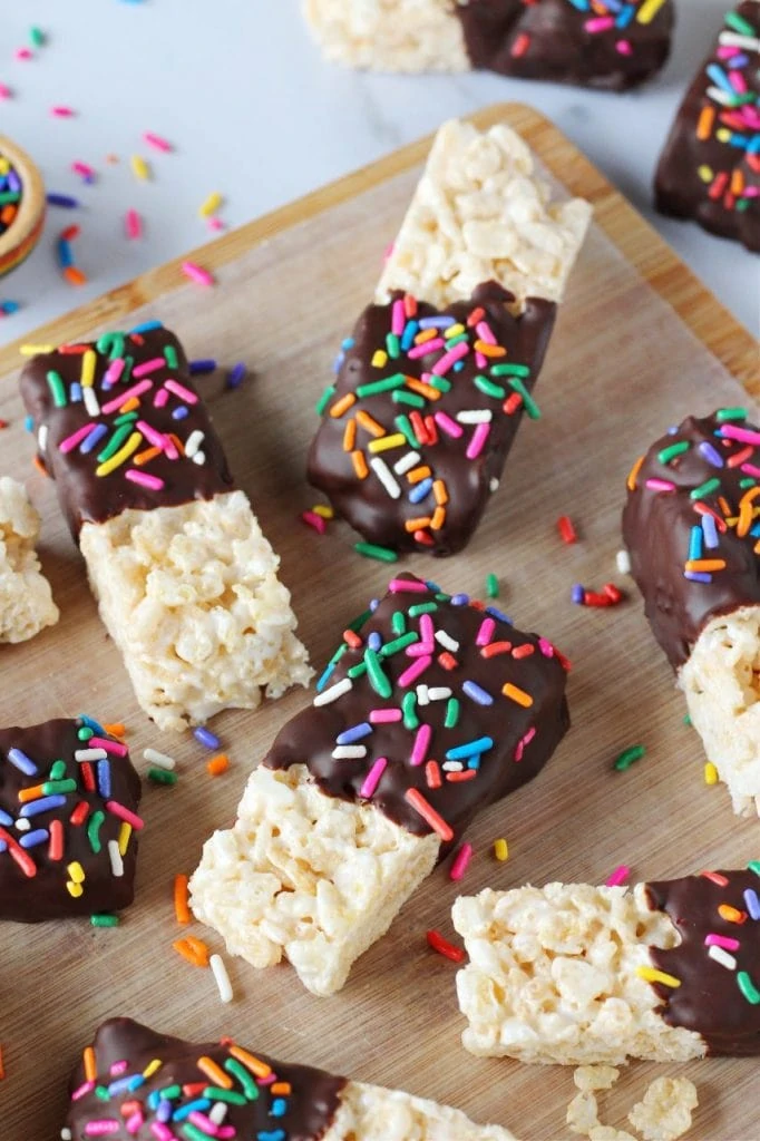 The Best Chocolate Dipped Rice Krispie Treats The Three Snackateers