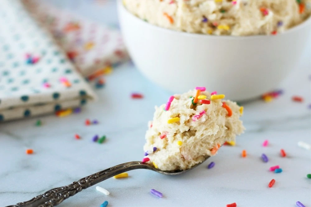 eggless edible cookie dough with sprinkles