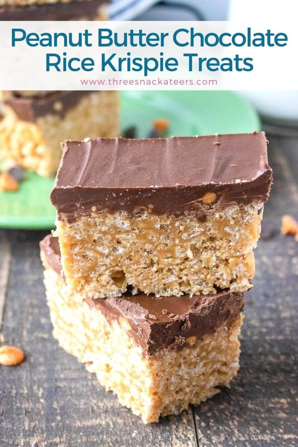 Peanut Butter Chocolate Rice Krispie Treats Recipe - The Three Snackateers